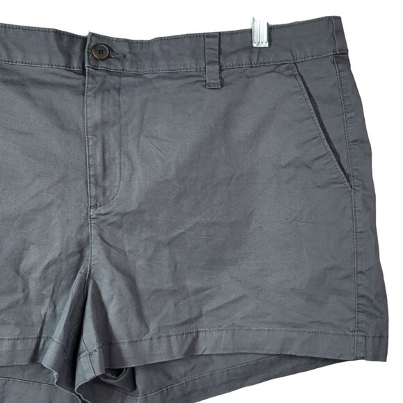 A New Day Stretch Chino Shorts Gray Size 18 Button Zip Pockets Elastizado - Picture 3 of 8